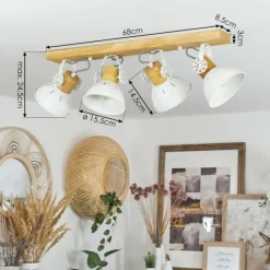 Luminaires Scandinaves-hofstein Plafonnier Orny Écru, Blanc, 4 lumières