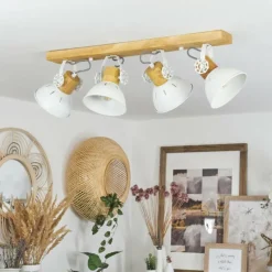 Luminaires Scandinaves-hofstein Plafonnier Orny Écru, Blanc, 4 lumières