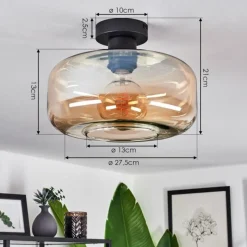 hofstein Plafonnier Pedreles Ambre, 1 lumière