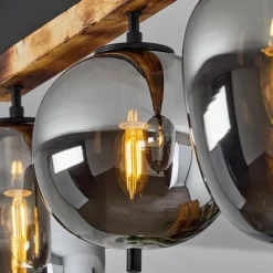 Suspension Verre Fumé-hofstein Plafonnier Pedreles Écru, Noir, 3 lumières