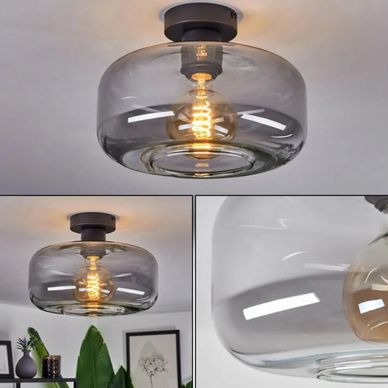 Suspension Verre Fumé-hofstein Plafonnier Pedreles Fumé, 1 lumière