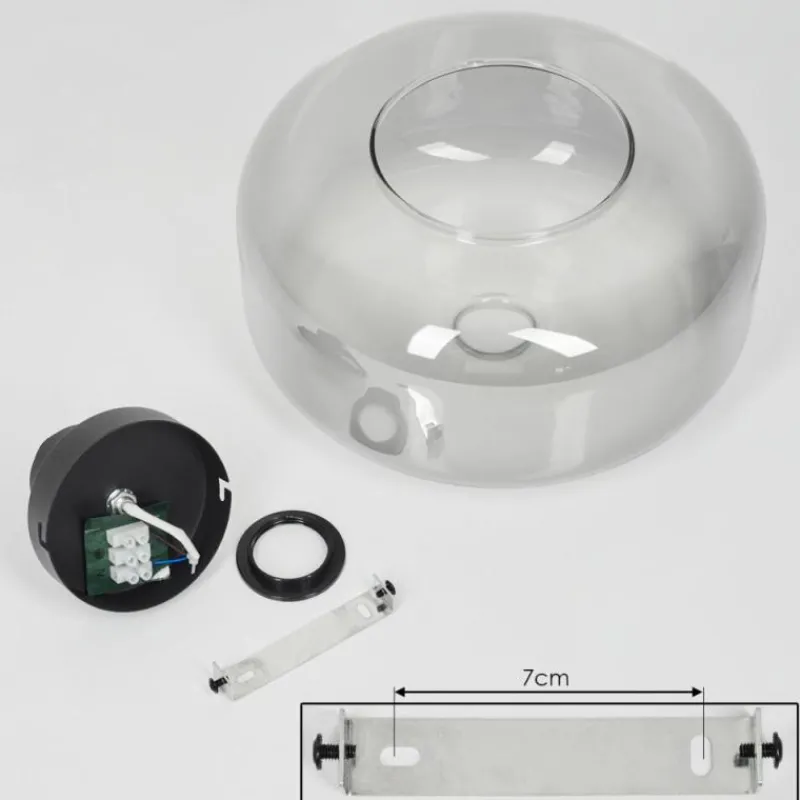 Suspension Verre Fumé-hofstein Plafonnier Pedreles Fumé, 1 lumière