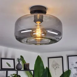 Suspension Verre Fumé-hofstein Plafonnier Pedreles Fumé, 1 lumière