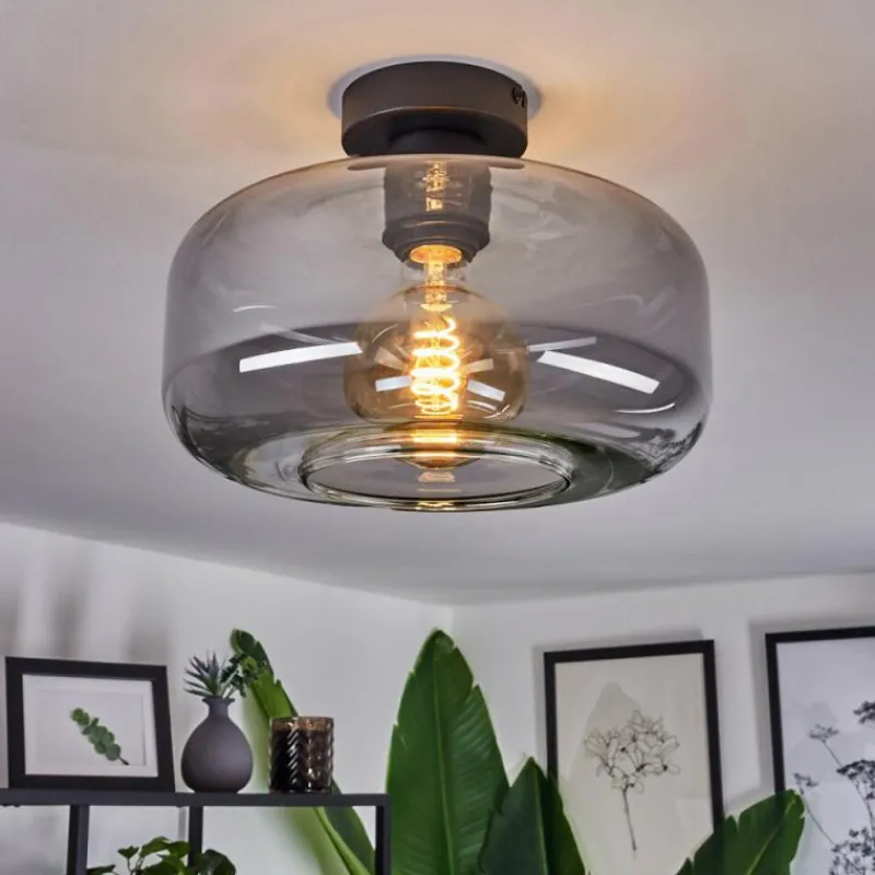 Suspension Verre Fumé-hofstein Plafonnier Pedreles Fumé, 1 lumière