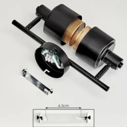 Lampes Dorées-hofstein Plafonnier Pegos Noir, 2 lumières