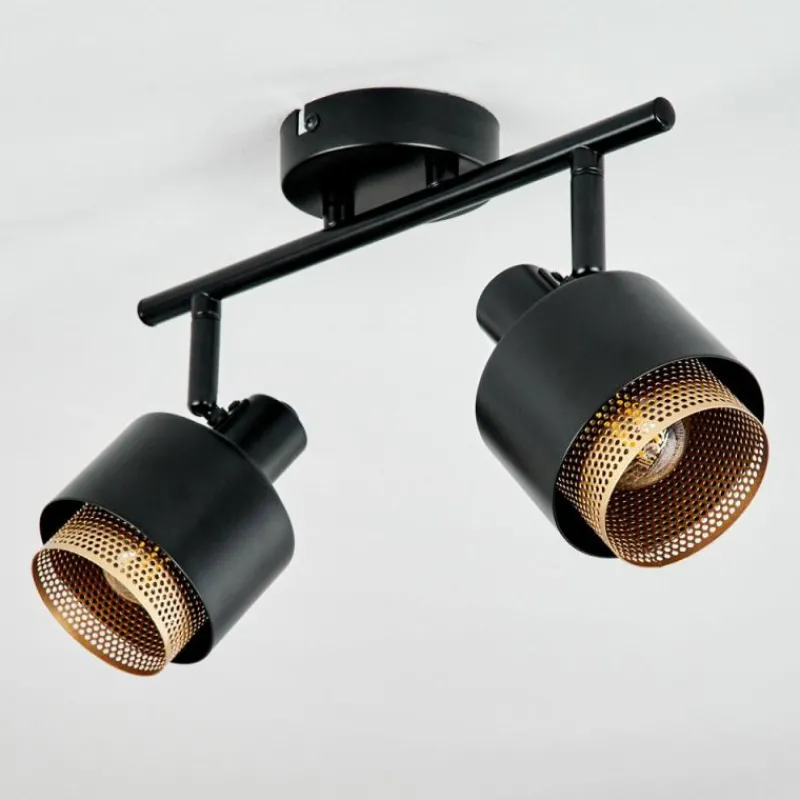 Lampes Dorées-hofstein Plafonnier Pegos Noir, 2 lumières