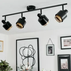 Lampes Dorées-hofstein Plafonnier Pegos Noir, 4 lumières