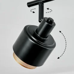 Lampes Dorées-hofstein Plafonnier Pegos Noir, 4 lumières