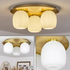 hofstein Plafonnier Pintacura Laiton, 3 lumières