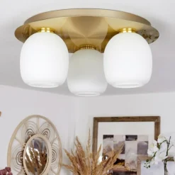 hofstein Plafonnier Pintacura Laiton, 3 lumières