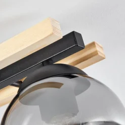 Luminaires Scandinaves-hofstein Plafonnier Podre Bois clair, Noir, 3 lumières