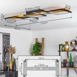 Luminaires Scandinaves-hofstein Plafonnier Pompu LED Écru, Noir, 1 lumière