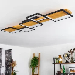 Luminaires Scandinaves-hofstein Plafonnier Pompu LED Écru, Noir, 1 lumière