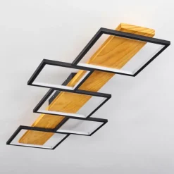 Luminaires Scandinaves-hofstein Plafonnier Pompu LED Écru, Noir, 1 lumière