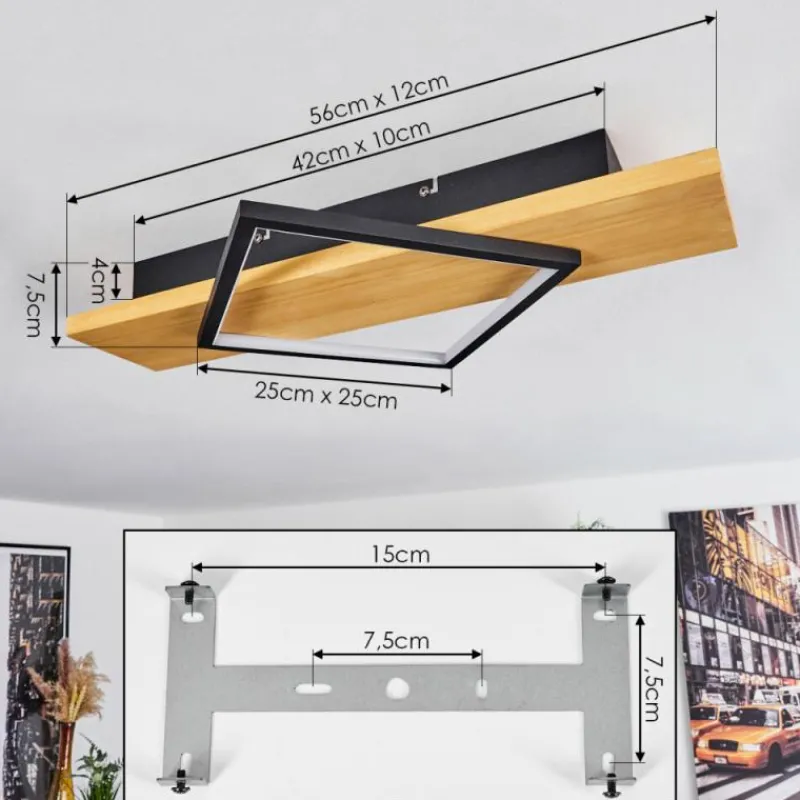 Luminaires Scandinaves-hofstein Plafonnier Pompu LED Écru, Noir, 1 lumière