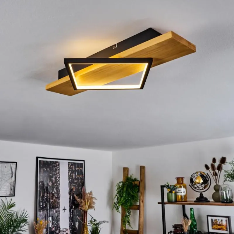 Luminaires Scandinaves-hofstein Plafonnier Pompu LED Écru, Noir, 1 lumière