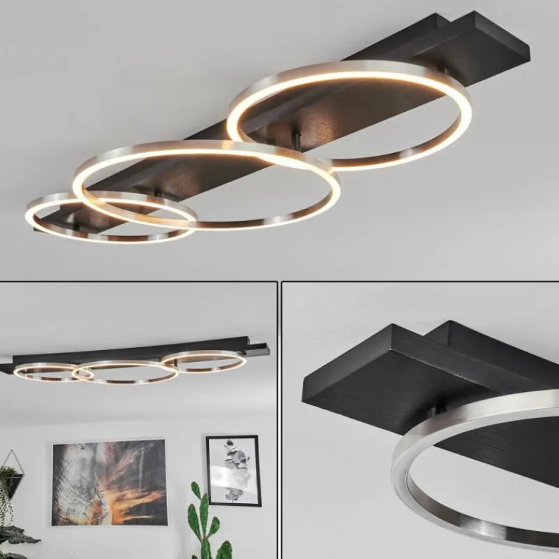 hofstein Plafonnier Pompu LED Noir, 3 lumières