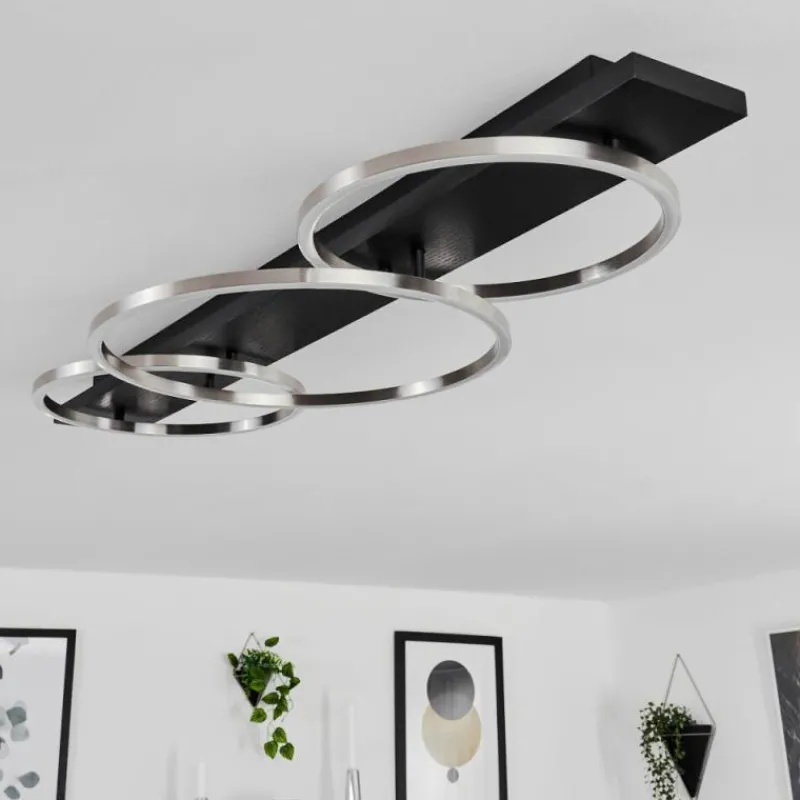 hofstein Plafonnier Pompu LED Noir, 3 lumières