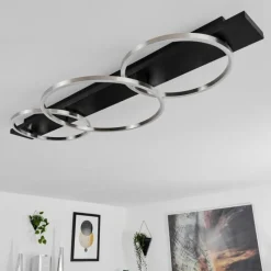 hofstein Plafonnier Pompu LED Noir, 3 lumières