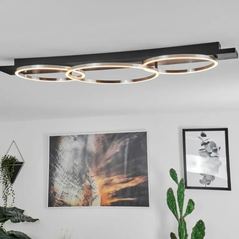 hofstein Plafonnier Pompu LED Noir, 3 lumières