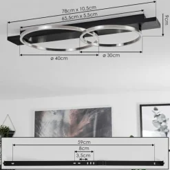 hofstein Plafonnier Pompu LED Noir, 2 lumières