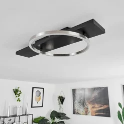 Lampes En Bois-hofstein Plafonnier Pompu LED Noir, 1 lumière