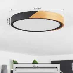 hofstein Plafonnier Pontchardon LED Brun, Noir, 1 lumière