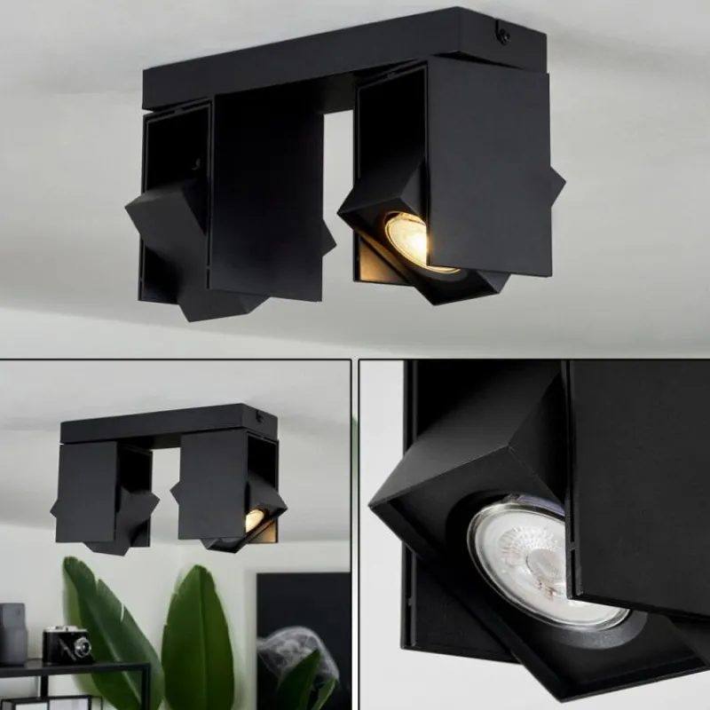 hofstein Plafonnier Prassinet Noir, 2 lumières