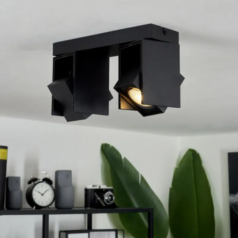 hofstein Plafonnier Prassinet Noir, 2 lumières