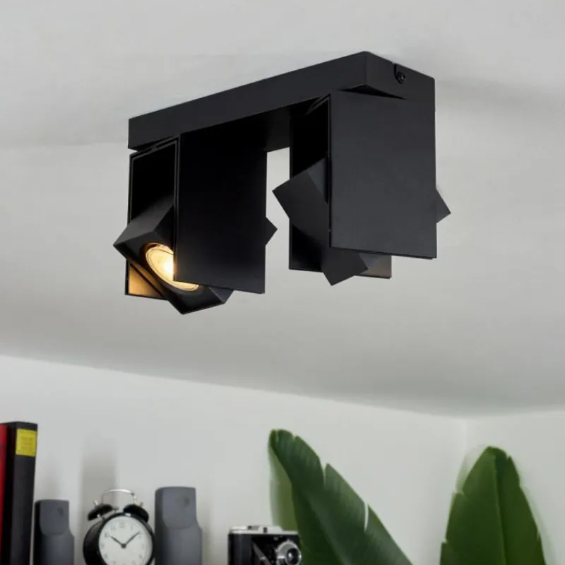 hofstein Plafonnier Prassinet Noir, 2 lumières