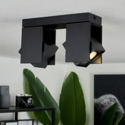 hofstein Plafonnier Prassinet Noir, 2 lumières