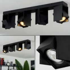 hofstein Plafonnier Prassinet Noir, 4 lumières