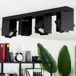 hofstein Plafonnier Prassinet Noir, 4 lumières