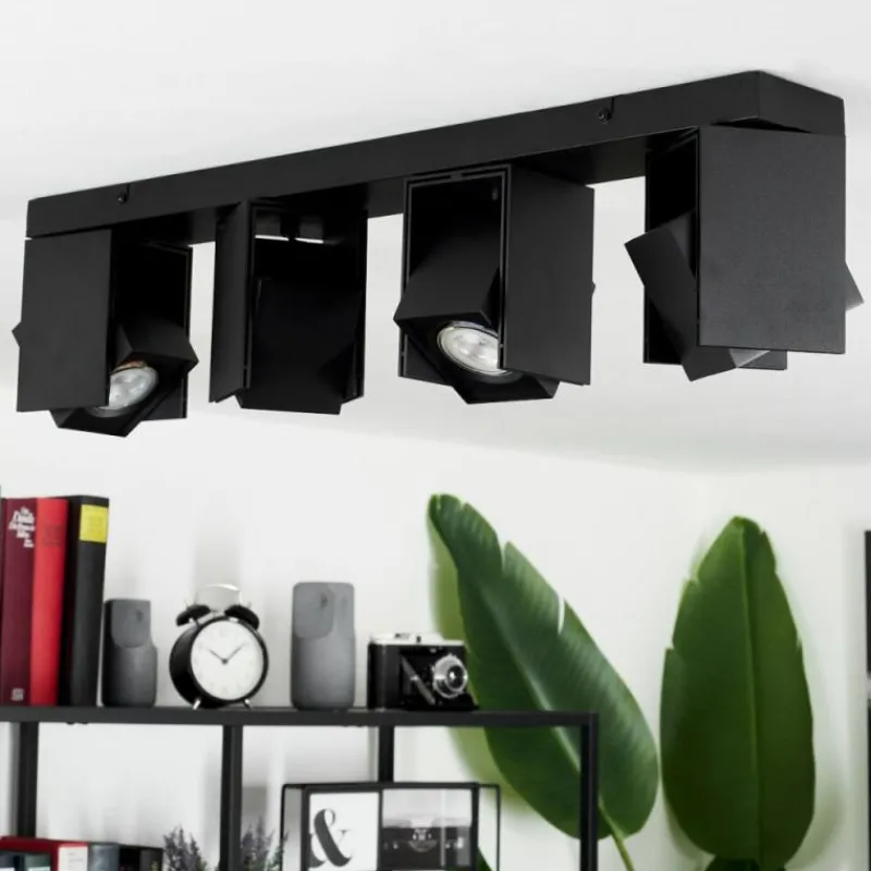 hofstein Plafonnier Prassinet Noir, 4 lumières