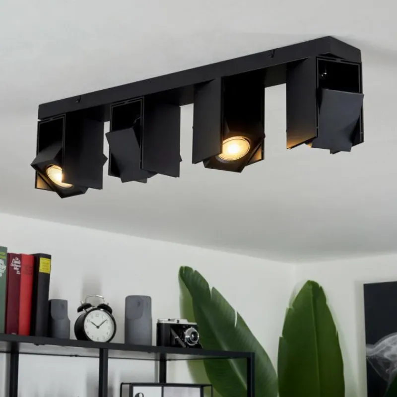 hofstein Plafonnier Prassinet Noir, 4 lumières