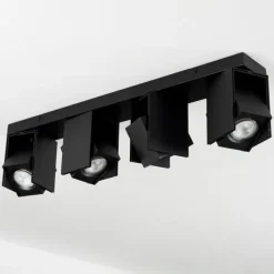 hofstein Plafonnier Prassinet Noir, 4 lumières