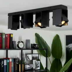 hofstein Plafonnier Prassinet Noir, 4 lumières