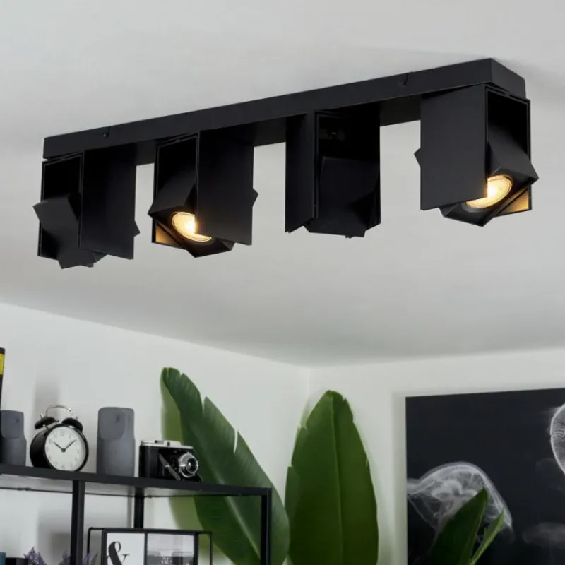 hofstein Plafonnier Prassinet Noir, 4 lumières