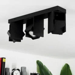 hofstein Plafonnier Prassinet Noir, 3 lumières