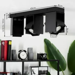 hofstein Plafonnier Prassinet Noir, 3 lumières