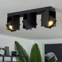 hofstein Plafonnier Prassinet Noir, 3 lumières