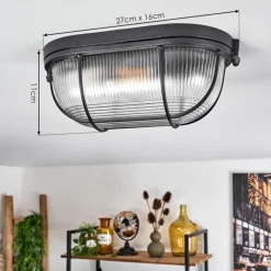 hofstein Plafonnier Quintay Noir, 1 lumière