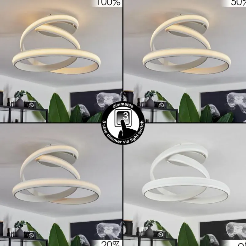 hofstein Plafonnier Ramada LED Blanc, 1 lumière
