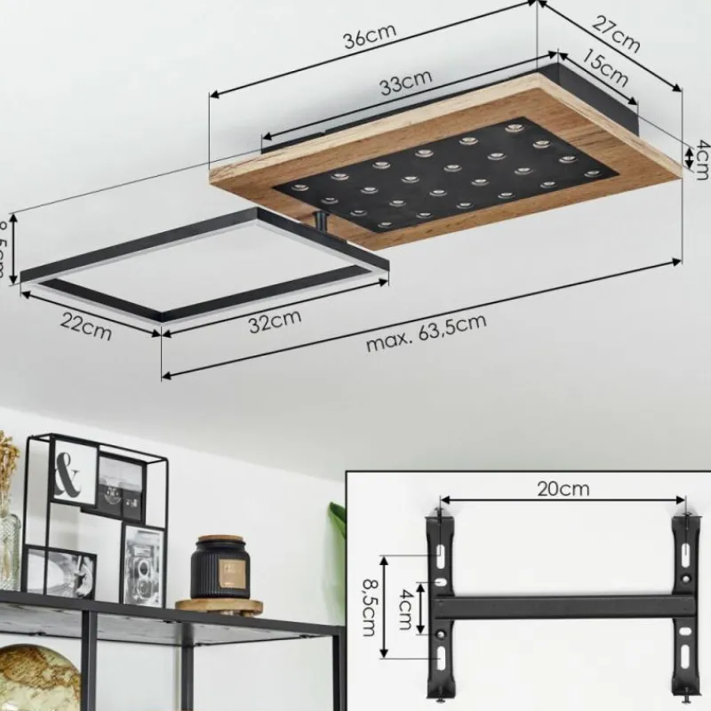 hofstein Plafonnier Ramilos LED Écru, Noir, 1 lumière