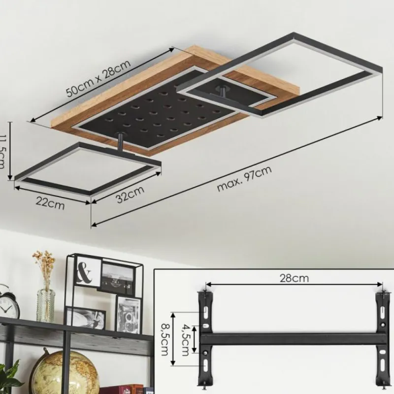 hofstein Plafonnier Ramilos LED Écru, Noir, 1 lumière