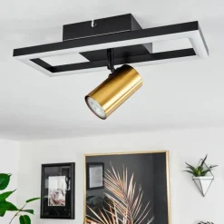 hofstein Plafonnier Reboleiro LED Noir, 2 lumières