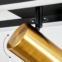 hofstein Plafonnier Reboleiro LED Noir, 2 lumières