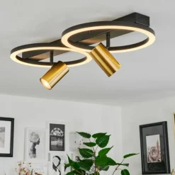 hofstein Plafonnier Reboleiro LED Noir, 3 lumières* Éclairage Led