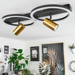 hofstein Plafonnier Reboleiro LED Noir, 3 lumières* Éclairage Led