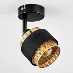 Lampes En Tissu-hofstein Plafonnier Regueira Noir, 1 lumière